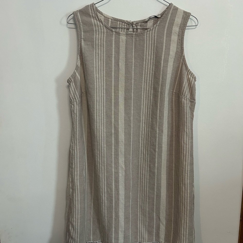 Vertical Striped Linen Dress